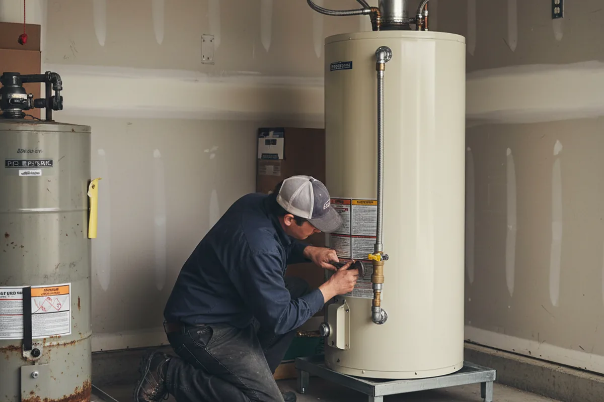 Water heater and shutoff valve replacement in Milford